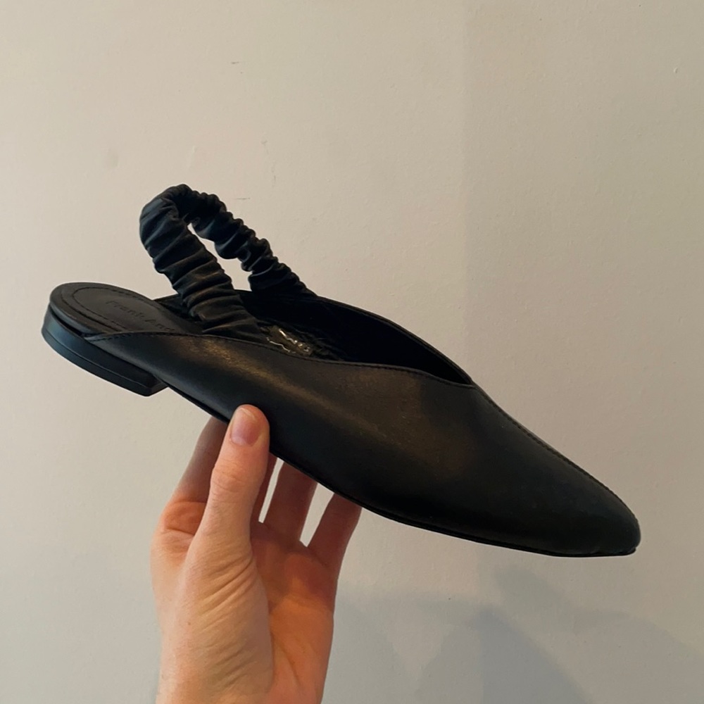 Pointed Toe Sling Backs in Black